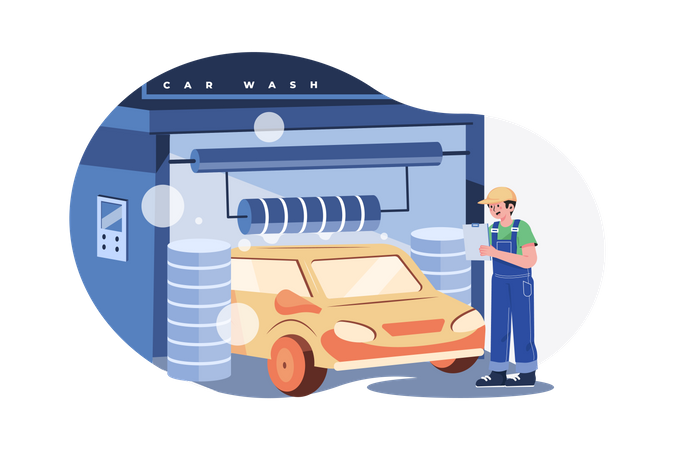 Automatic Car Wash  Illustration