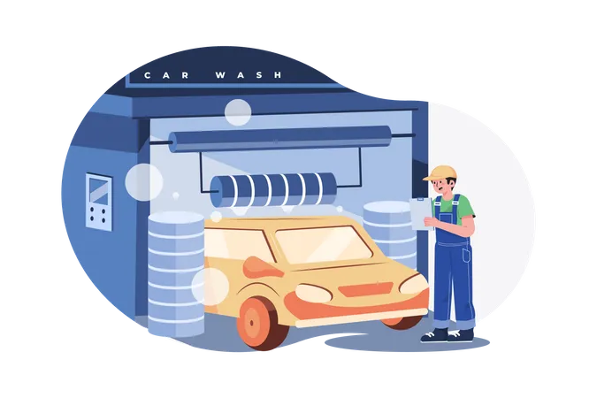 Automatic Car Wash  Illustration