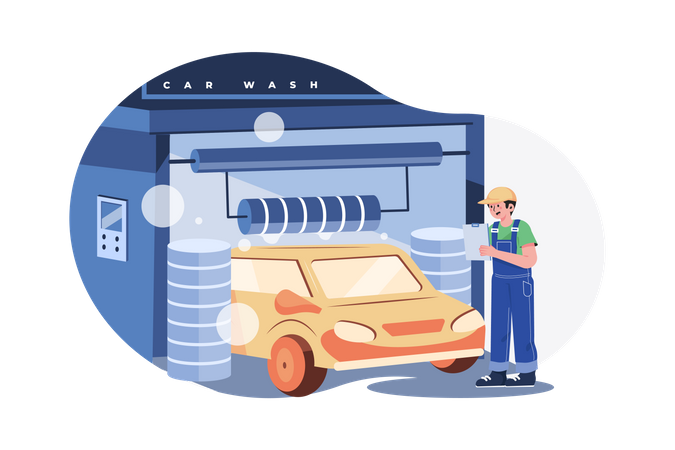Automatic Car Wash  Illustration