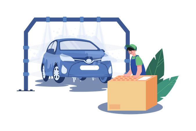 Automatic Car Wash  Illustration