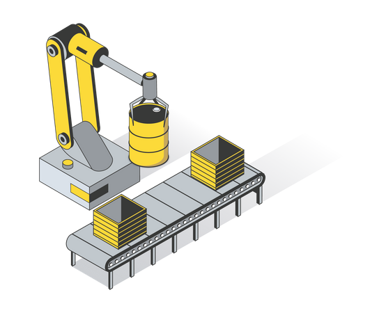 Automatic Conveyor Belt  Illustration