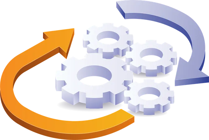 Automatic gear rotation cycle  Illustration