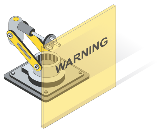 Automatic machine giving warning Illustration