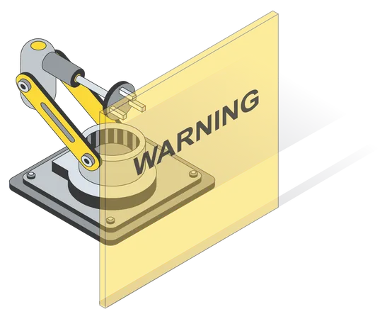 Automatic machine giving warning  Illustration