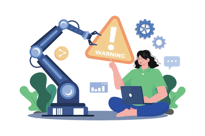 Automatic Machine Giving Warning  Illustration