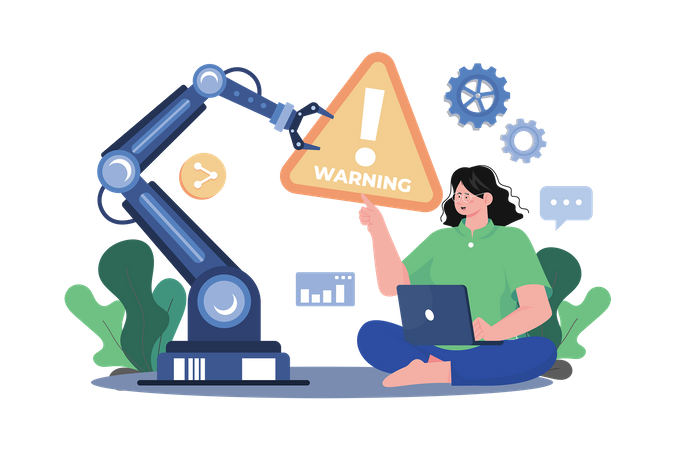 Automatic Machine Giving Warning  Illustration