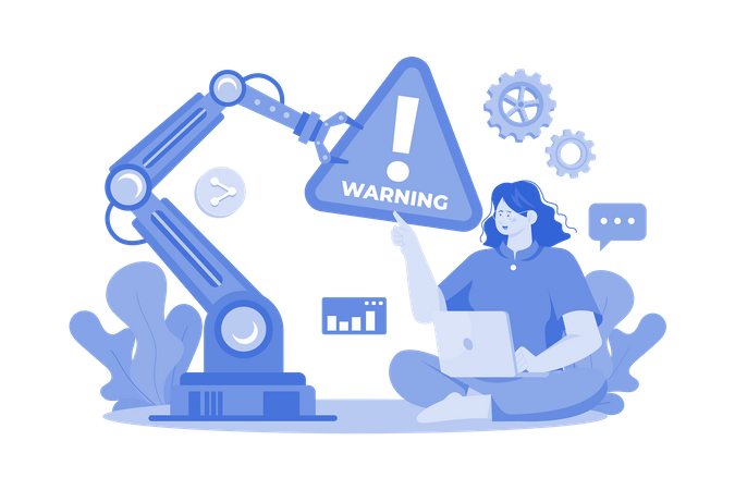 Automatic Machine Giving Warning  Illustration