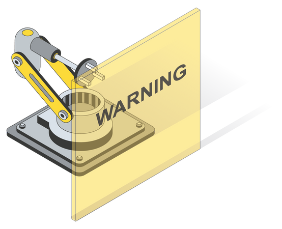 Automatic machine giving warning  Illustration