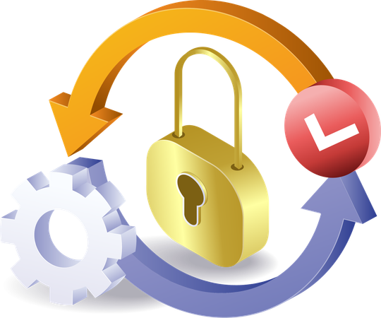 Automatic padlock key  Illustration