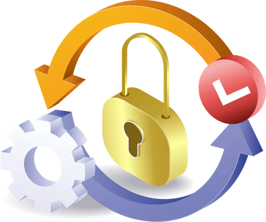 Automatic padlock key  Illustration