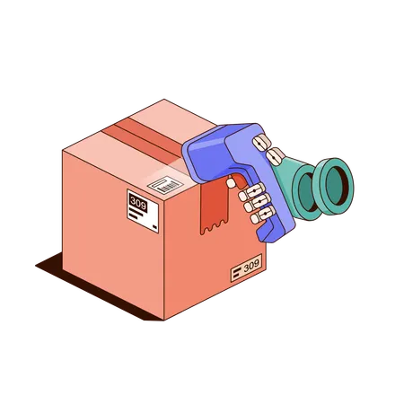 Automatic Parcel Checking  Illustration