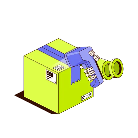 Automatic Parcel Checking  Illustration