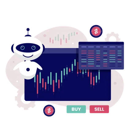 Automatic stock trading bot Illustration