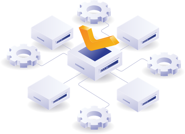 Automatically connect server network  Illustration