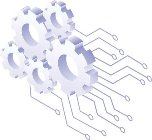 Automatisches Getriebenetzwerk-Technologiesystem  Illustration