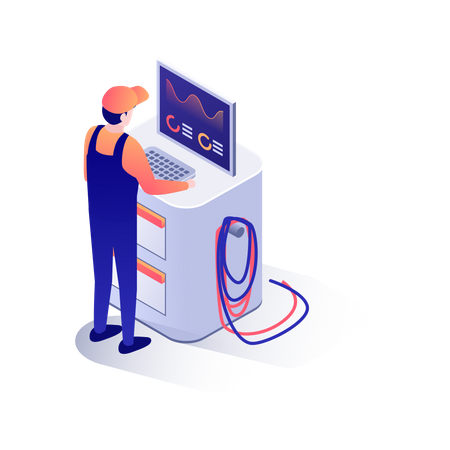 Automation in garage  Illustration