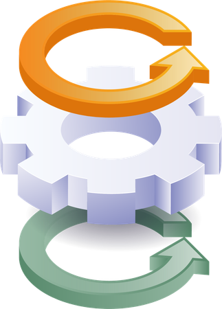 Automation process gear rotation symbol  Illustration