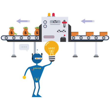 Automation robot arm machine Chat bot  Illustration