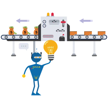 Automation robot arm machine Chat bot  Illustration