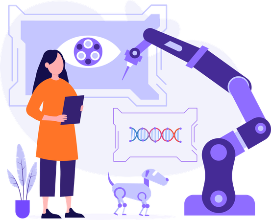 Automation Technology In Robotics  Illustration