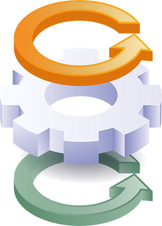 Symbole de rotation des engrenages du processus d'automatisation  Illustration