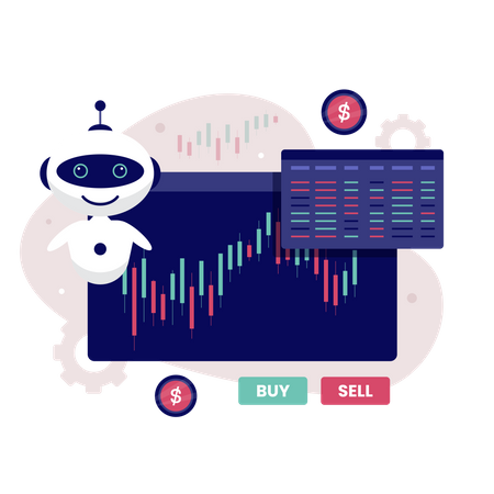 Automatischer Aktienhandels-Bot  Illustration