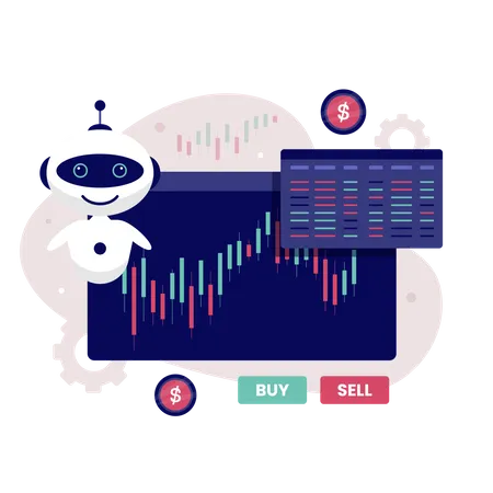 Automatischer Aktienhandels-Bot  Illustration