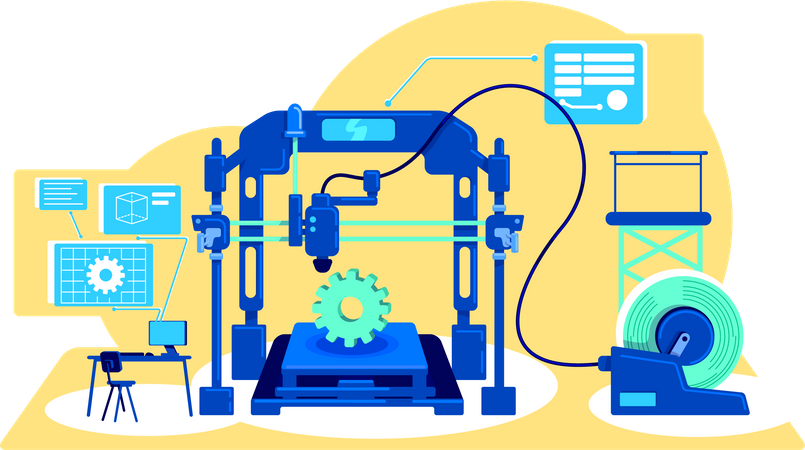 Automatização da produção  Ilustração