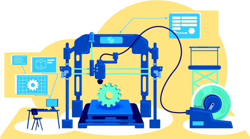 Automatização da produção  Ilustração