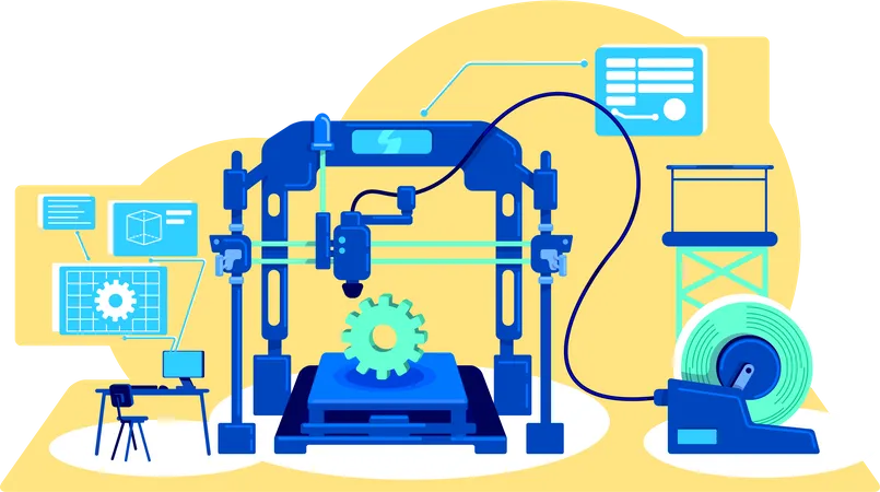 Automatization Of Production Flat Concept Vector Illustration Analyze And Process Information Digital Tranfsormation 2 D Cartoon Illustration For Web Design Industrial Factory Creative Idea Illustration