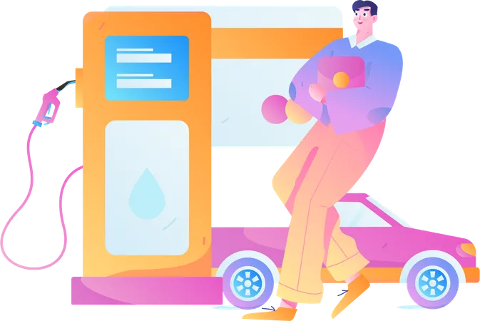 Automobile refueling  Illustration