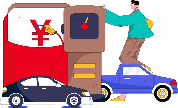 Automobile refueling and paying card  Illustration
