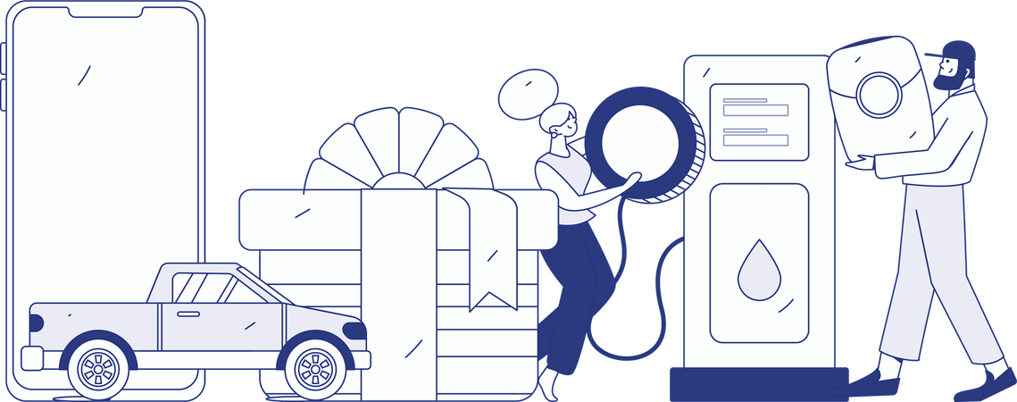 Automobile refueling and paying card  Illustration