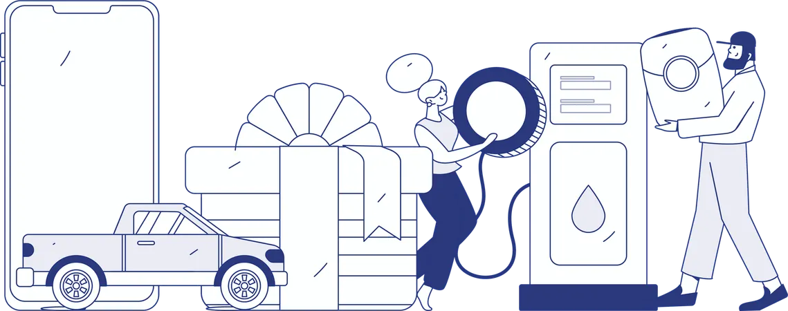 Automobile refueling and paying card  Illustration