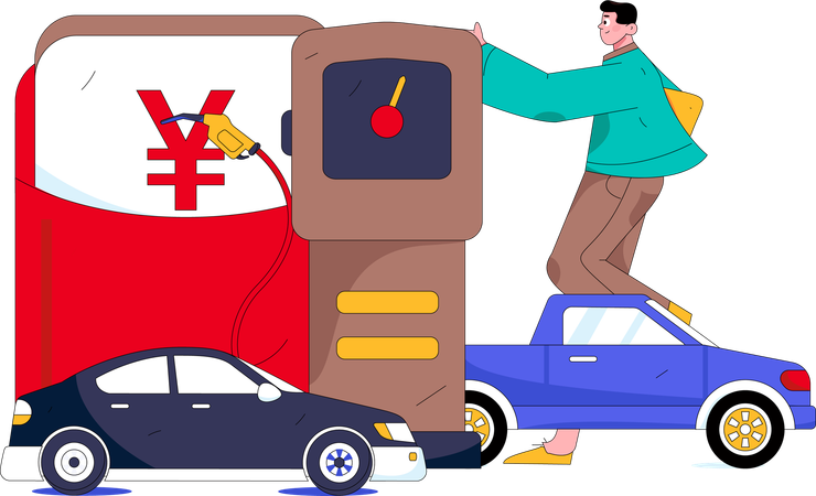 Automobile refueling and paying card  Illustration