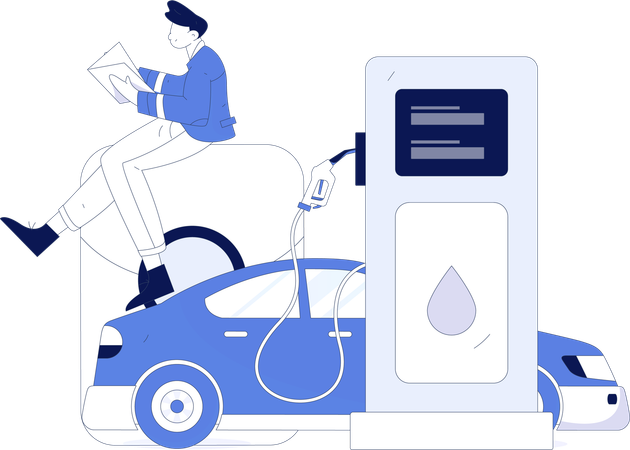 Automobile refueling  Illustration