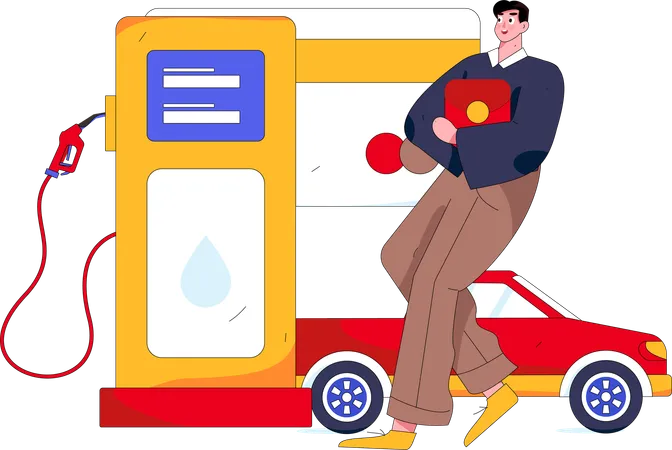 Automobile refueling  Illustration