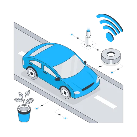 Autonomes Auto  Illustration