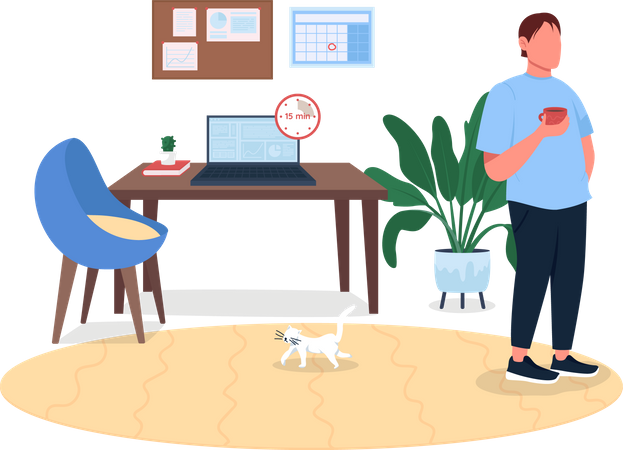 Autónomo en vacaciones  Ilustración