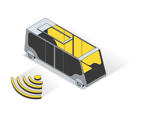 Autonomous Bus Illustration