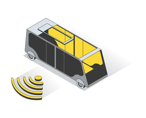 Autonomous Bus  Illustration