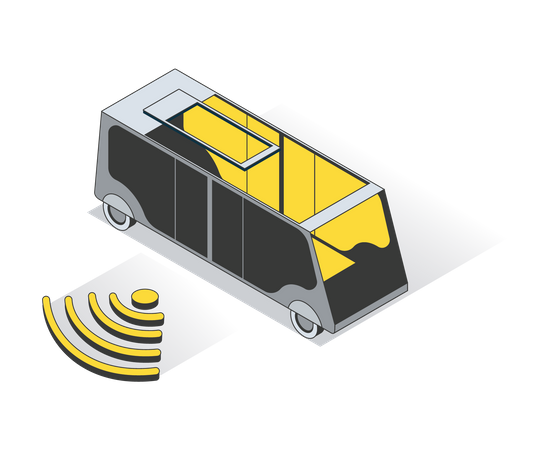 Autonomous Bus  Illustration