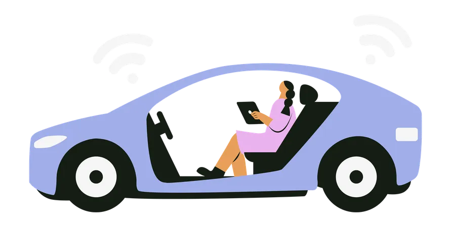 Autonomous Car  Illustration
