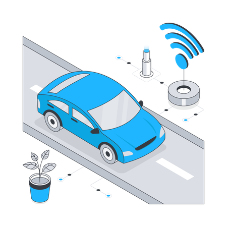 Autonomous Car  Illustration