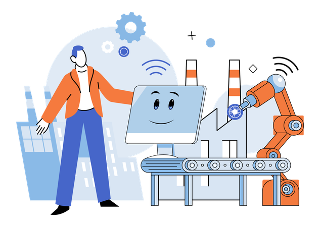 Autonomous systems guided by artificial intelligence dance in cyberspace innovation  Illustration
