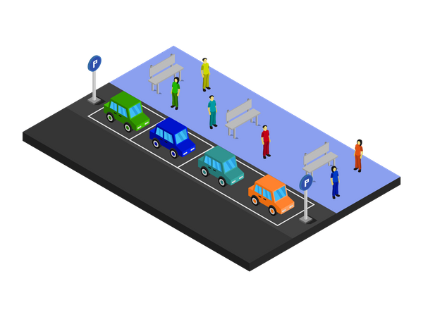 Parkplatz  Illustration