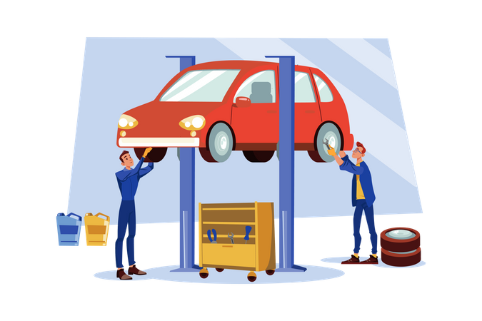 Autoreparaturservice  Illustration