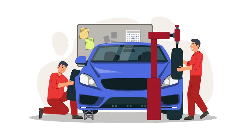 Autoreparaturservice  Illustration