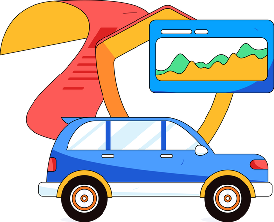 Autoversicherungsanalyse  Illustration