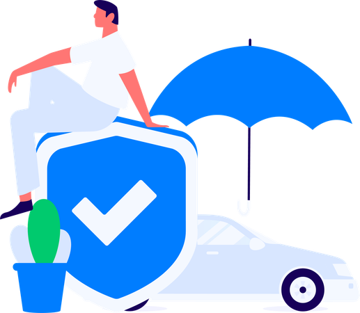 Zahlung der Autoversicherung per Bankkarte  Illustration